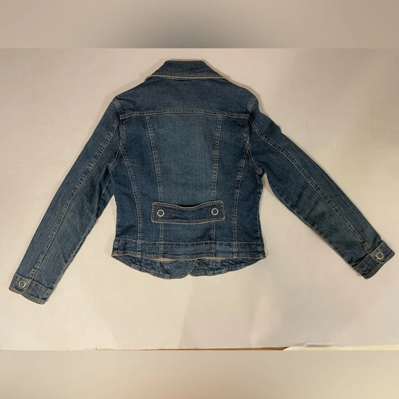 Dressbarn V-neck Snap Closure Denim Jean Jacket Size Small - Picture 3 of 9